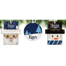 Fan Creations - Tampa Bay Rays 3-Pack Ornament Set - Multicolor