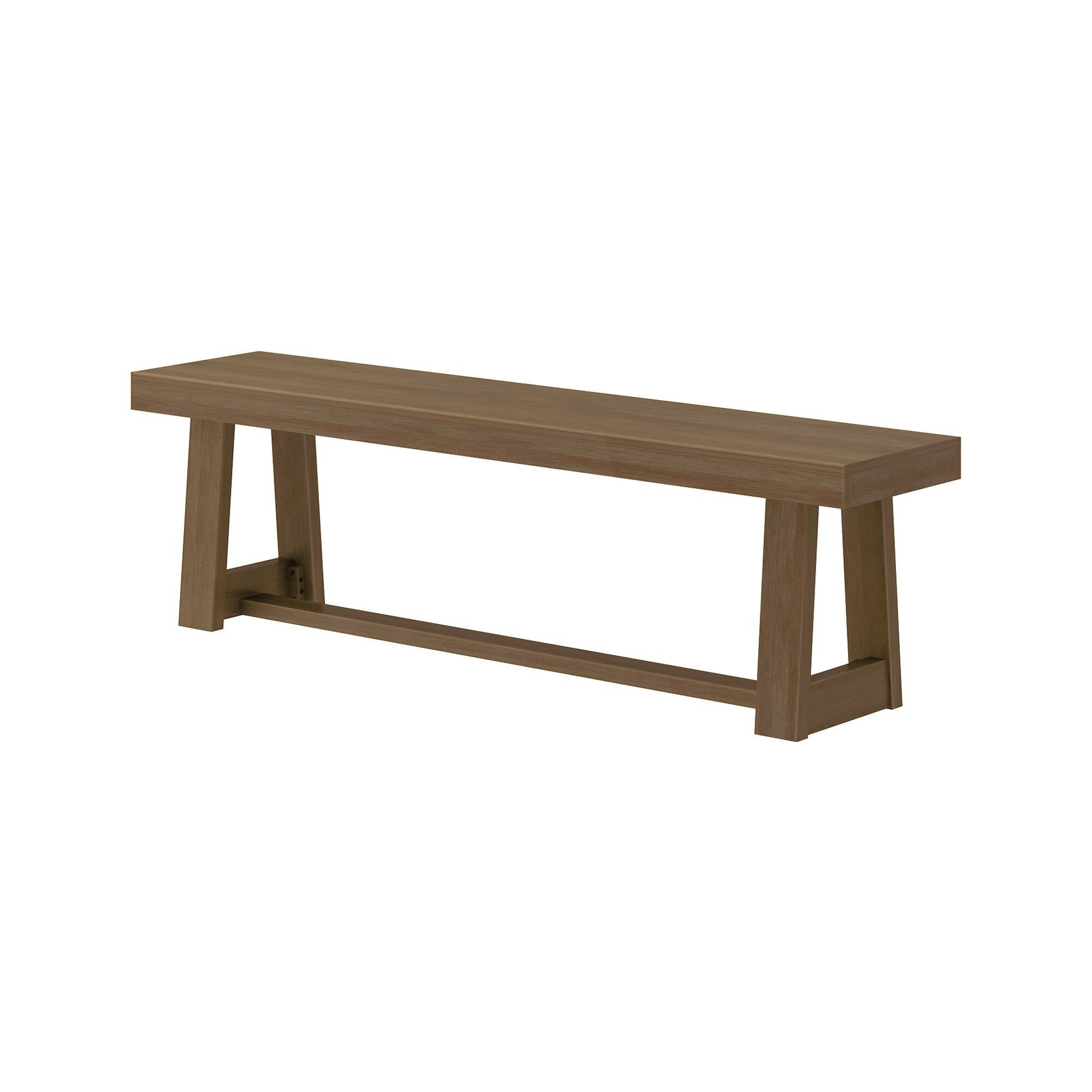Alt View 2. Plank+Beam - Classic Dining Bench, Pecan Wirebrush - Pecan Wirebrush.