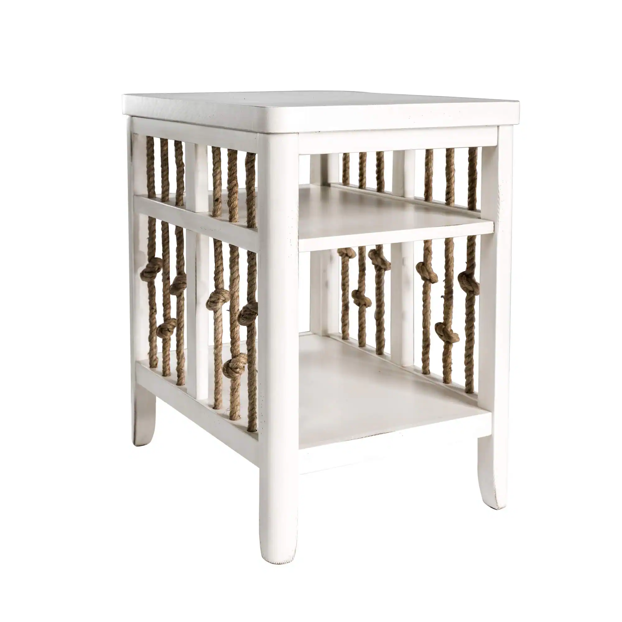 Left. Liberty Furniture Industries - Dockside Chair Side Table in White - White.
