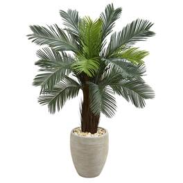 BreeBe - 4.5' Cycas Artificial Tree in Planter UV Res(Indoor/Outdoor) - Green