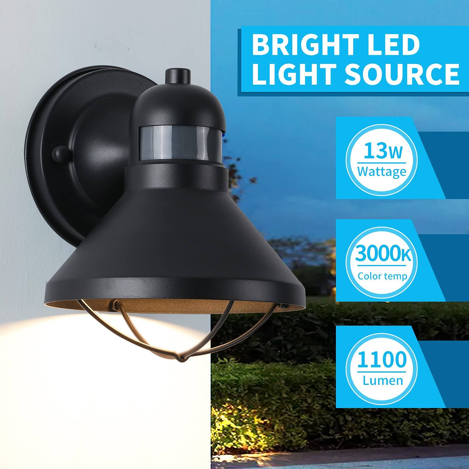 BRIGHT LED LIGHT SOURCE  
13w Wattage  
3000K Color temp  
1100 Lumen