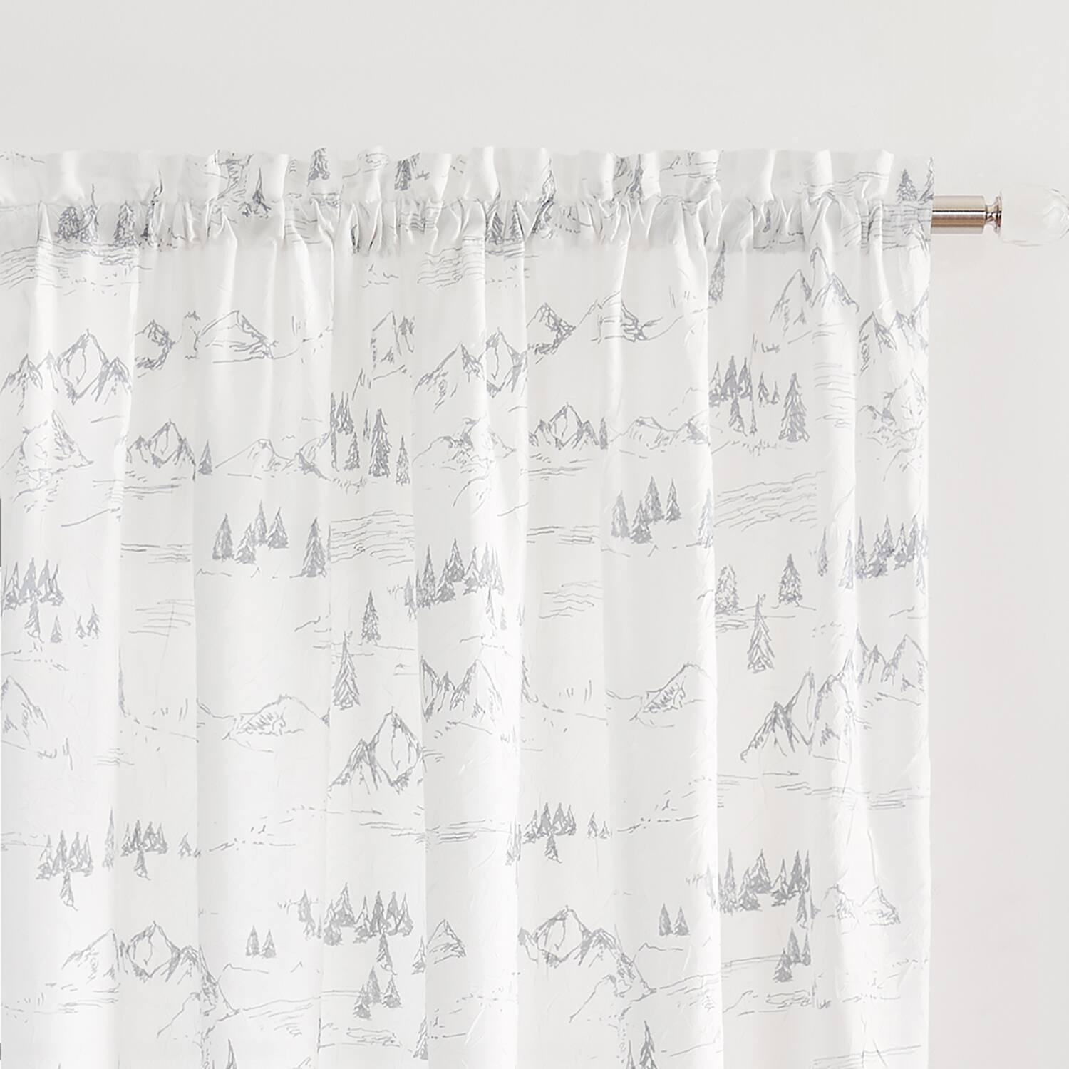 Left. Ellis Curtain - Ellis Curtain Mountain Vista 100% Polyester Tailored Rod Pocket Curtain Panels 48" x 63" Grey - Grey.