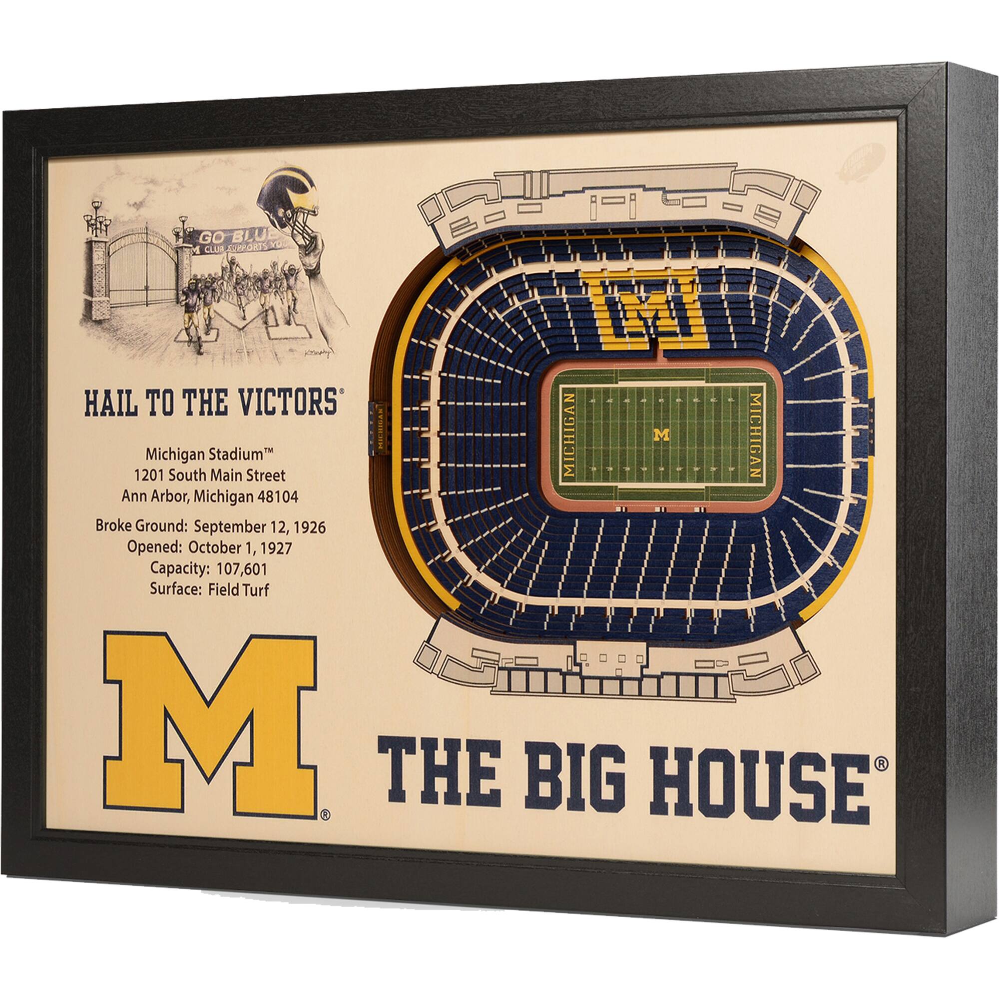 Michigan Wolverines 25.5" x 19.5" Michigan Stadium Stadium Views Wall Art
