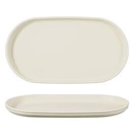 Unique Bargains - 2pcs Fast Food Serving Trays, 9.4x5.1" Oval Reusable Restaurant Tray for Kitchen Coffee Fruit Burger Lunch - Cream White