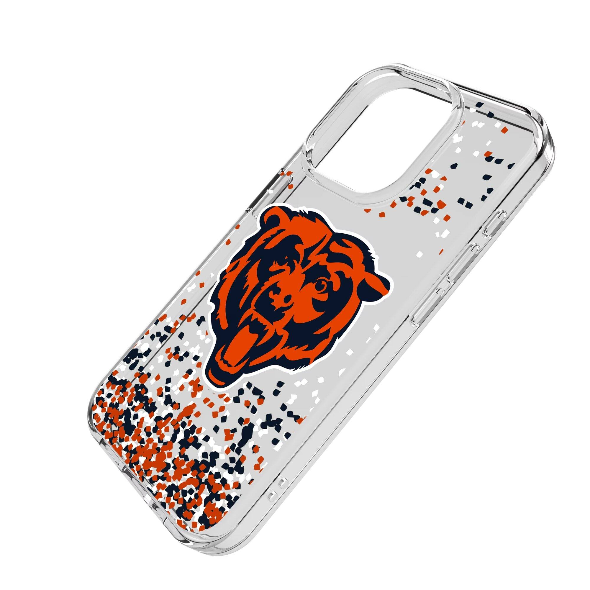 Alt View 1. Keyscaper - Chicago Bears iPhone Clear Case with Confetti Design - 14 Pro - Multicolor.