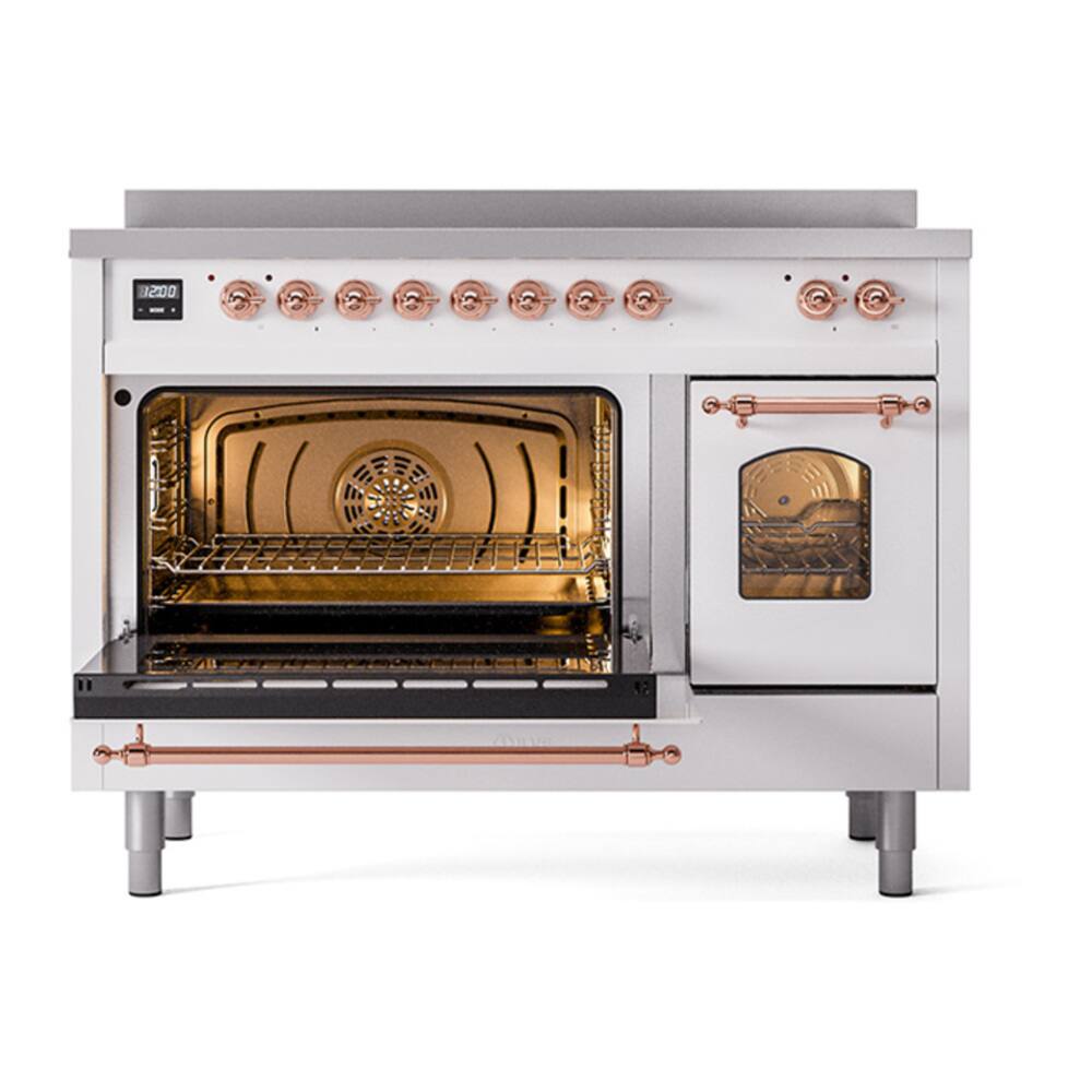 Alt View 2. ILVE - ILVE Nostalgie II 48 inch Induction Range with 6 Induction Elements (White) - White.