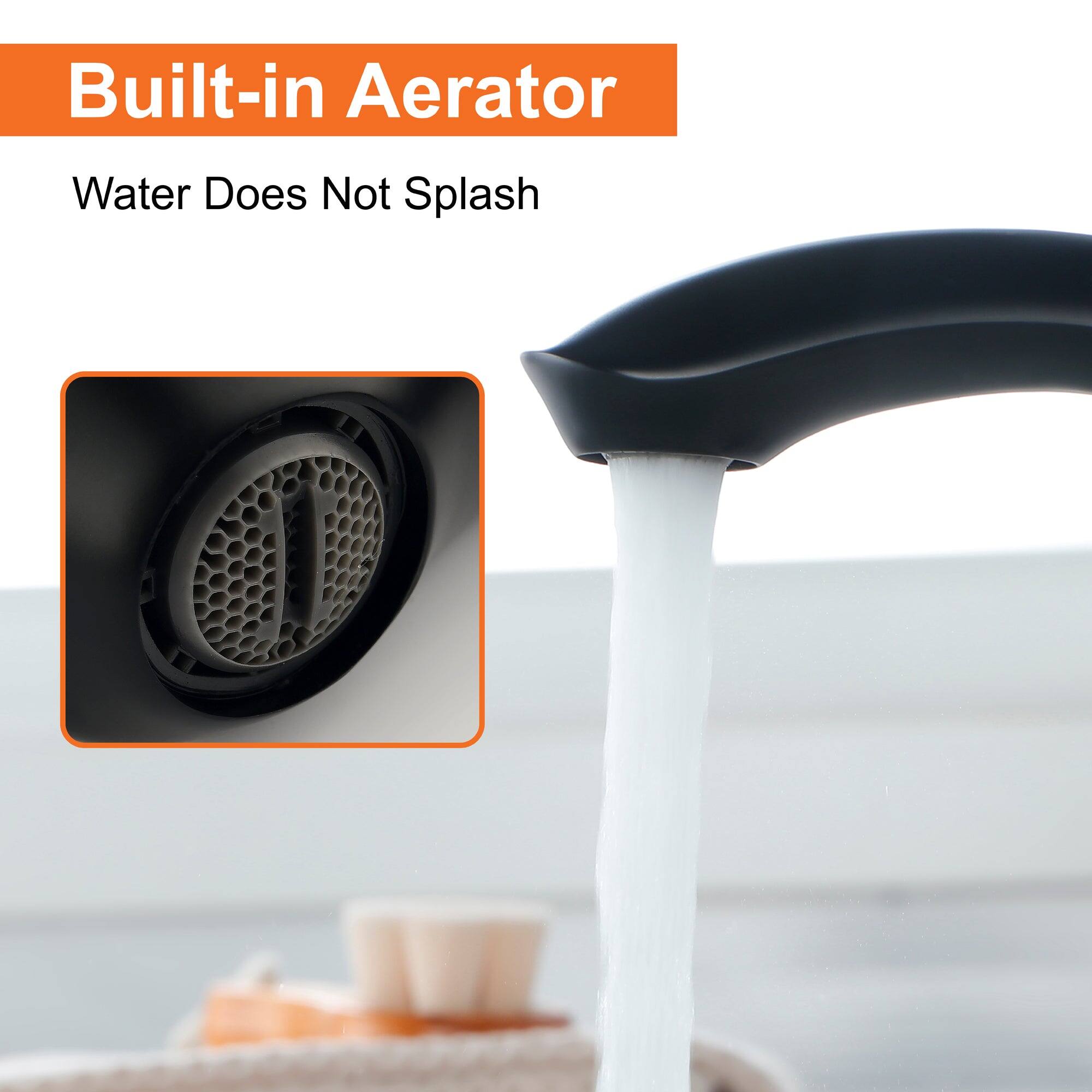 Built-in Aerator  
Water Does Not Splash