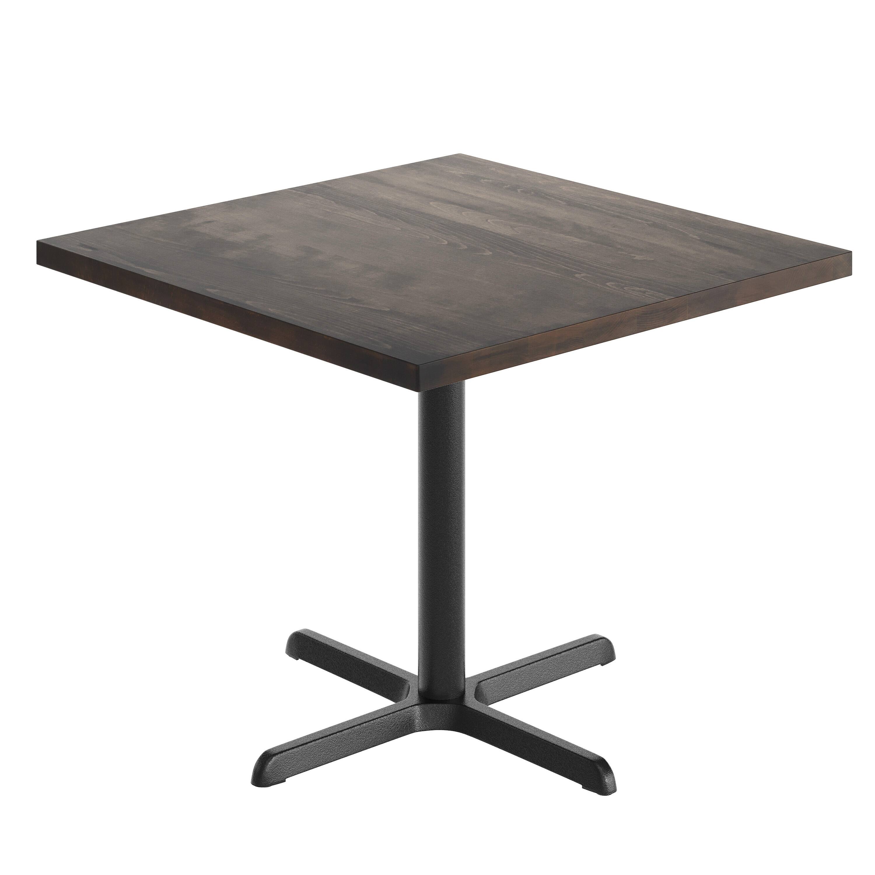 Front. Flash Furniture - Bennett 36" Square Solid Wood Commercial Indoor Tabletop in Dark Brown with 30" x 30" Dining Height Rust-Resistant Black - Brown.
