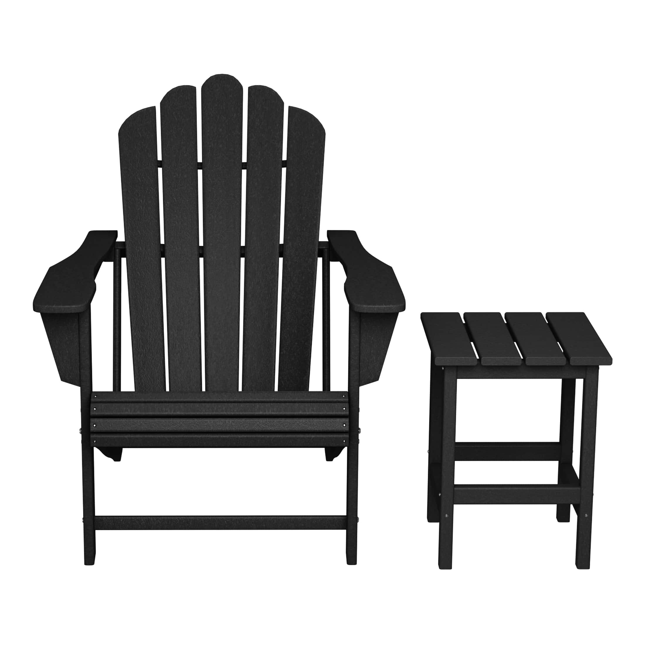 WestinTrends - Highland Outdoor Patio HDPE Adirondack Chair With Cup Holder and Table Set - Black price history on PriceWatchPro