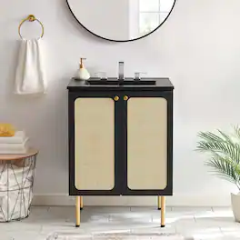 Chaucer Bathroom Vanity with Black Basin Included by Modway - Black Black