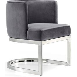 Meridian Furniture - Gianna Grey Velvet Dining Chair - Gray