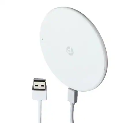 Front. PowerLab - (10W) Qi Magnetic Wireless Charging Pad - White - White.