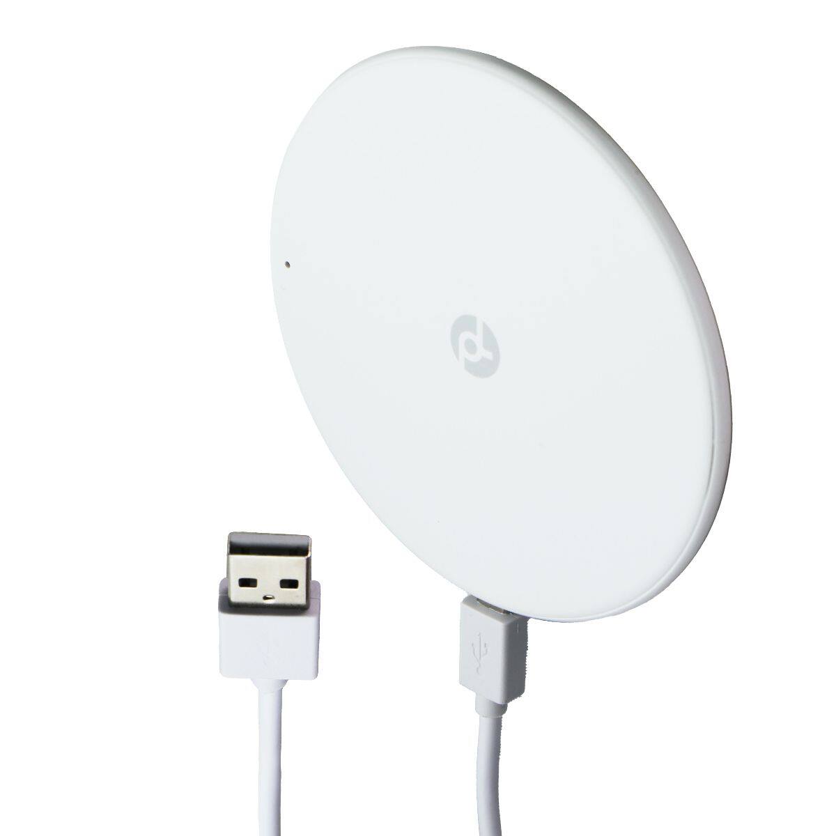 Front. PowerLab - (10W) Qi Magnetic Wireless Charging Pad - White - White.