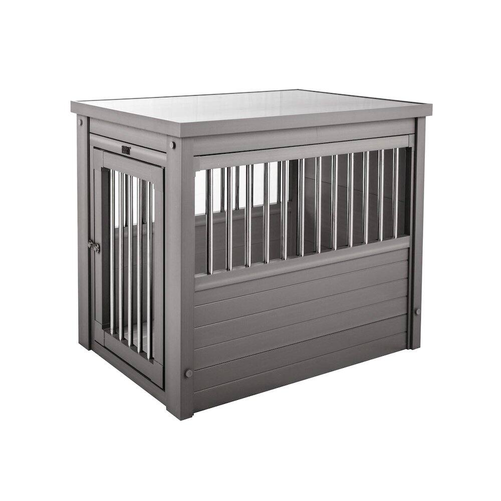 Front. New Age Pet - ECOFLEX Dog Crate End Table - Grey X-Large.
