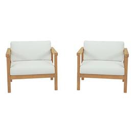 Modway - Bayport 2-Piece Outdoor Patio Teak Set - Natural White