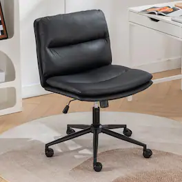 Trinkets Crazed - Adjustable Swivel Criss Cross Chair, Home Office Desk Chair - Black