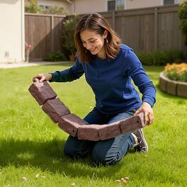 VEVOR - Faux Stone Landscape Edging, 46.8 x 3.9 in Realistic Lawn Edging, Flexible Brick-Sized Garden Edging Border - Brown