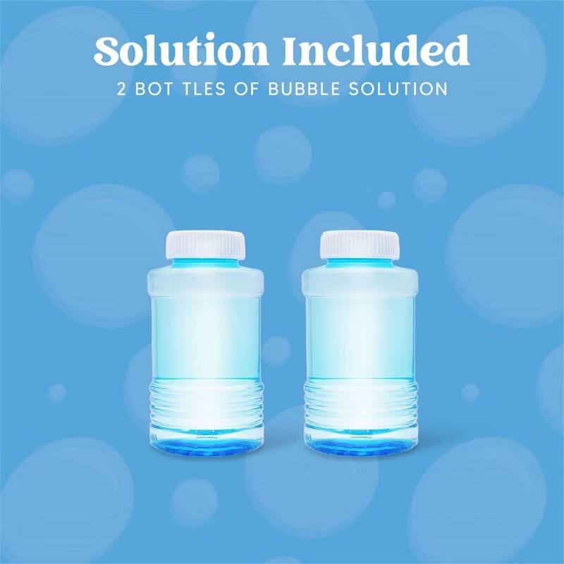 Solution Included  
2 BOTTLES OF BUBBLE SOLUTION