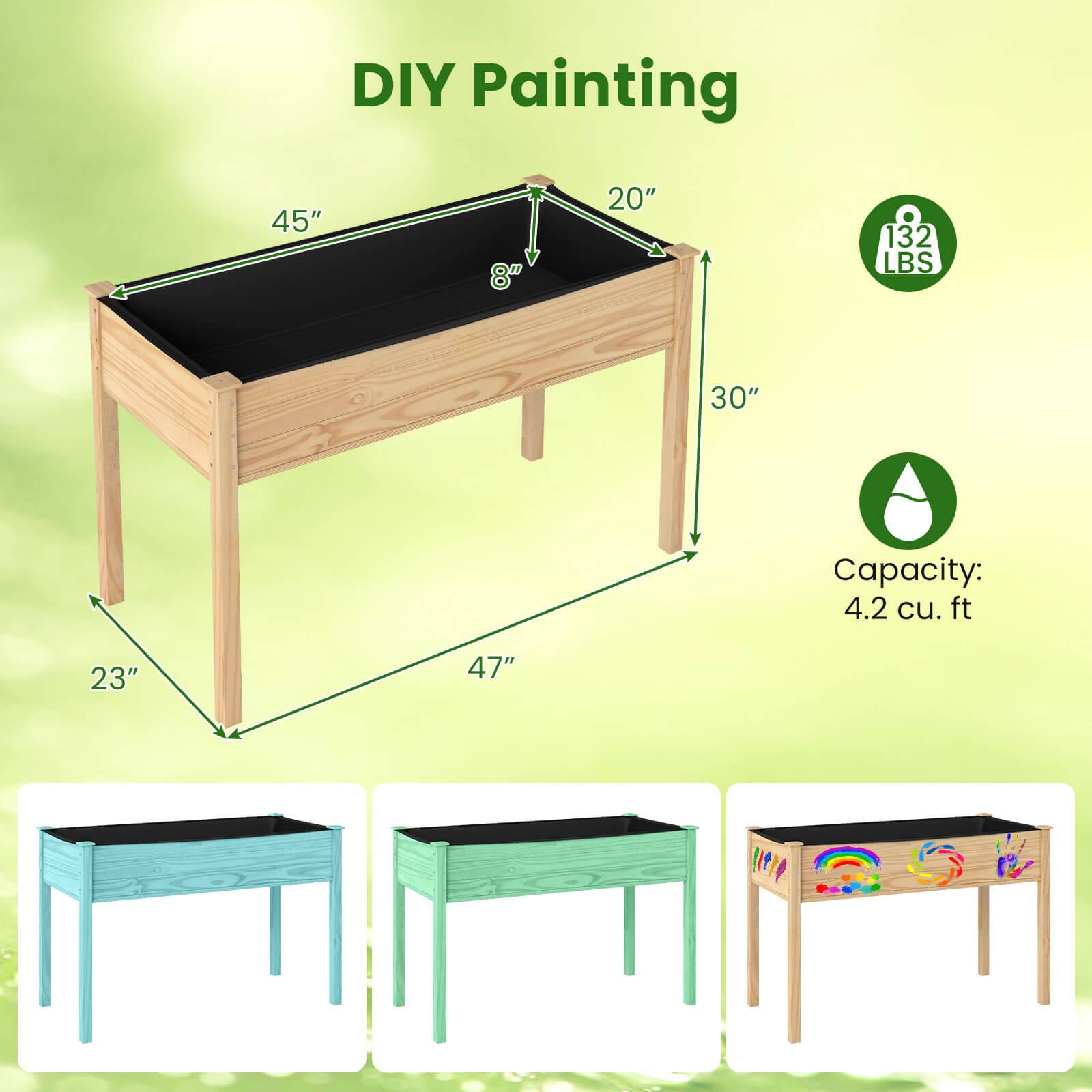 DIY Painting

45" x 20" x 30"  
Capacity: 4.2 cu. ft  
Weight: 132 LBS