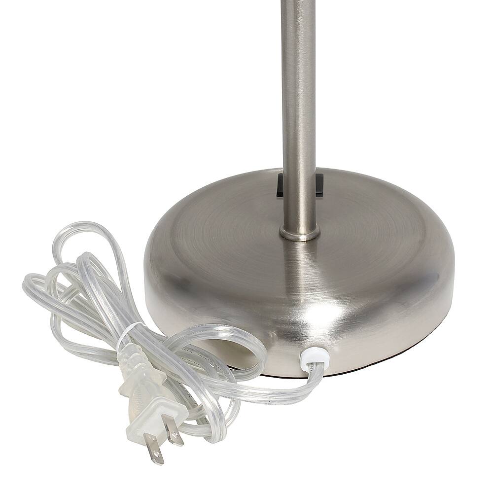 Alt View 15. Limelights - Stick Lamp with USB charging port and Fabric Shade - Silver/Tan.