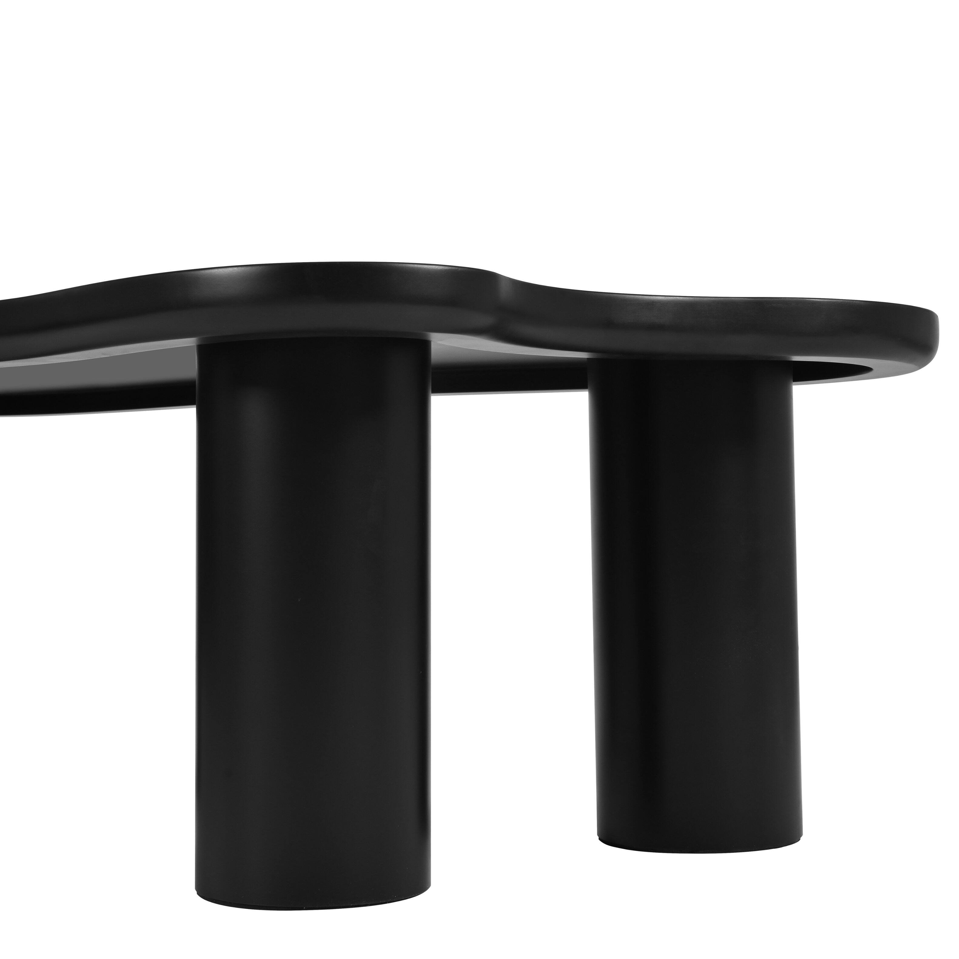 Alt View 10. Tiramisubest - Easy Assembly Cloud Coffee Table with 1.5"Thick Tabletop,3 Sturdy Legs,Sleek Center Table with Round Edge,Black - Black.