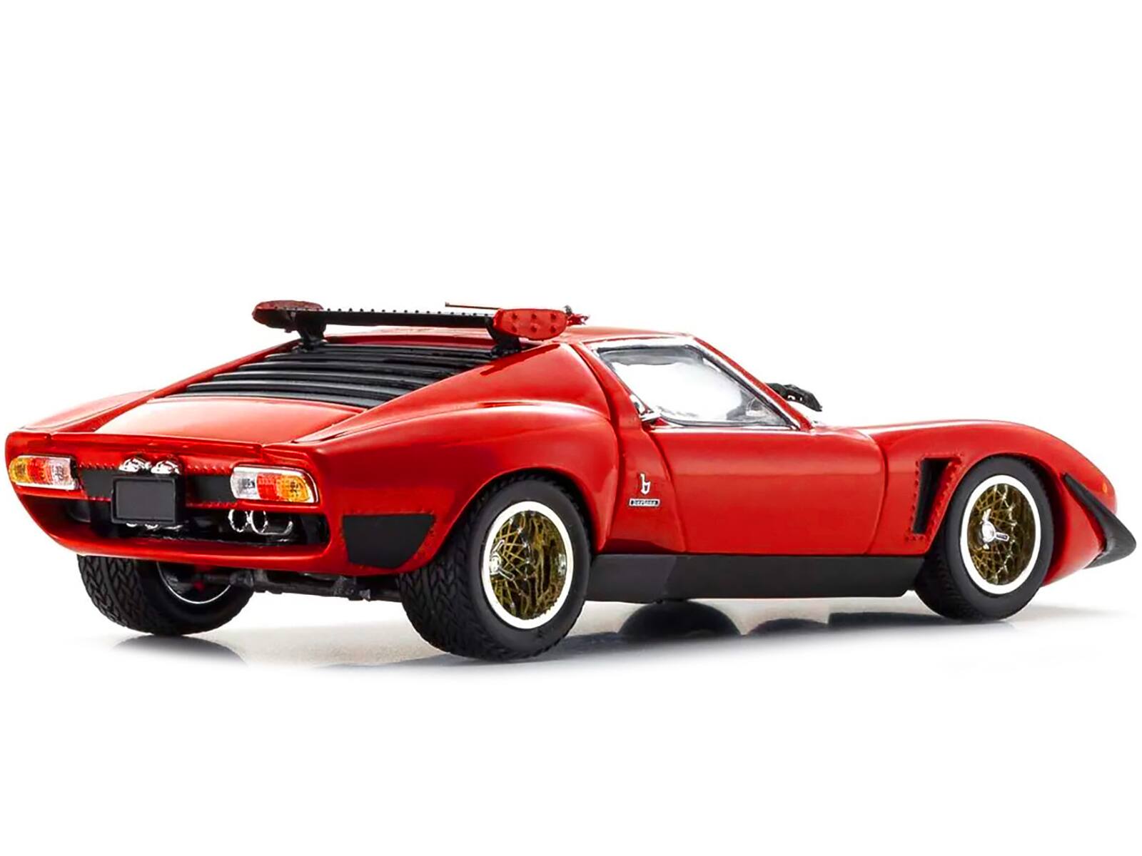 Alt View 1. Kyosho - Lamborghini Miura SVR Red with Black Accents and Gold Wheels 1/43 Diecast Model Car by Kyosho - Red.