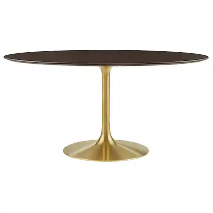 Front. Modway - Lippa 60" Oval Wood Dining Table - Brown.