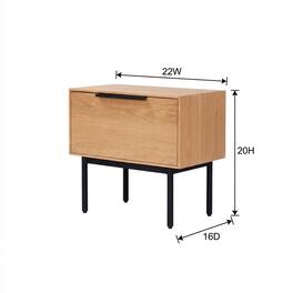 Starlight Canyon Home - Modern Nightstand with Natural Wood Finish - Light Oak