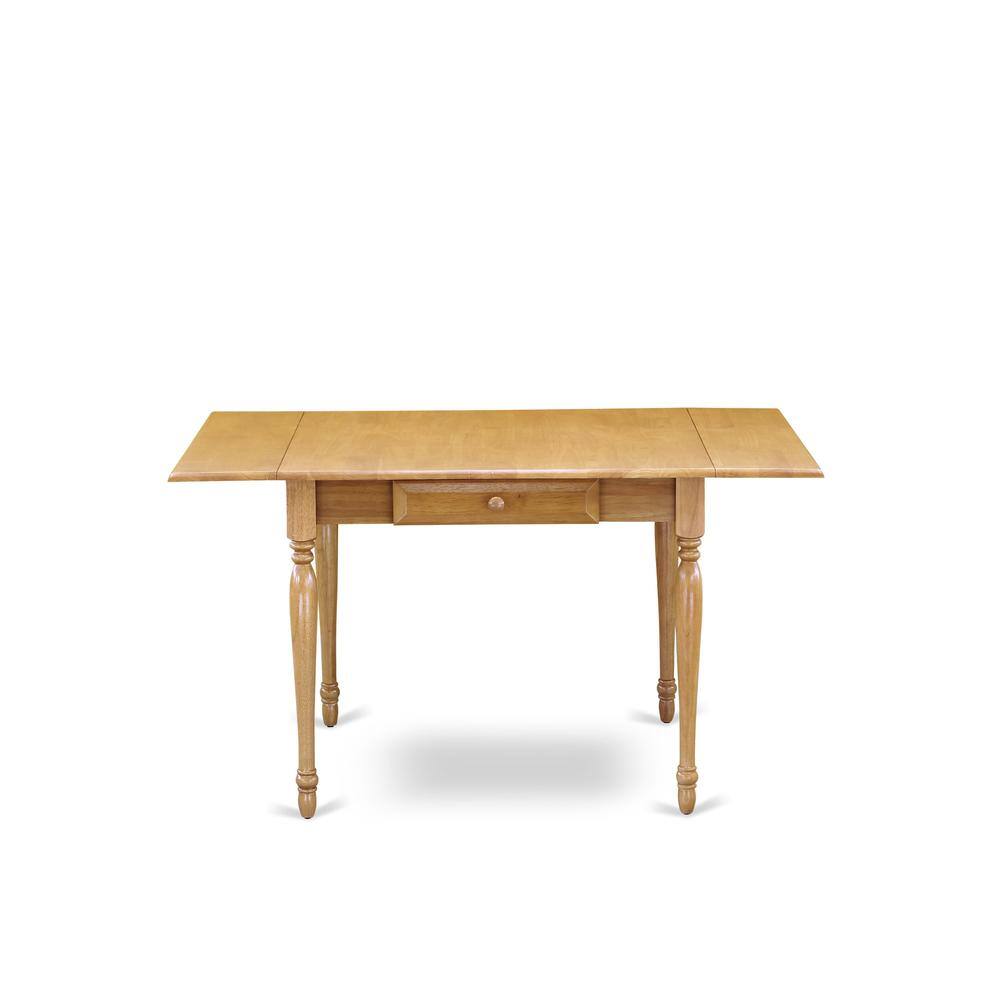 Alt View 1. East West Furniture - 1MZAB5-OAK-04 5Pc Kitchen Table Sets Contains a Dining Room Table and 4 Parson Chairs with Light Fawn Color Linen - Oak.