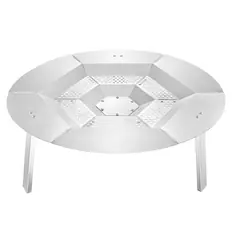 Front. VEVOR - Fire Pit Heat Deflector for Solo Stove Yukon, 27 inch Bonfire Round for Wood Burning Fire Pit, 304 Stainless Steel - Silver.