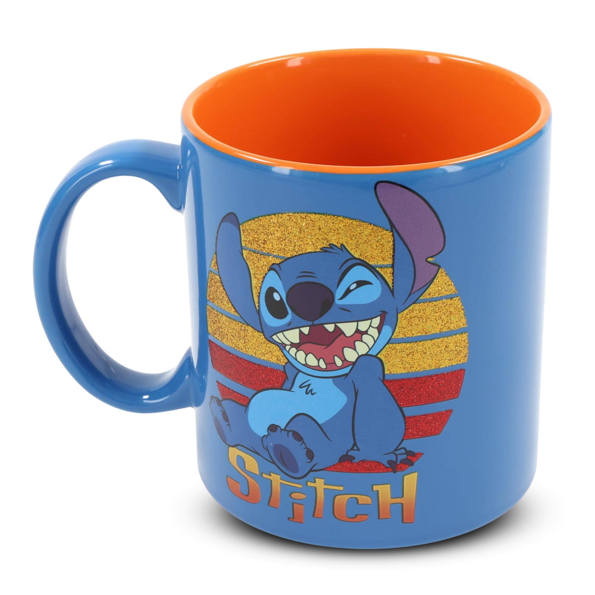 Alt View 1. Silver Buffalo - Disney Lilo & Stitch Sunset Ceramic Glitter Mug | Holds 20 Ounces - Blue.
