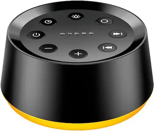 Front. FINEAK - Sound Machine with 30 Soothing Sounds 12 Colors Night Light White Noise Machine for Adults Baby Kids - Black.