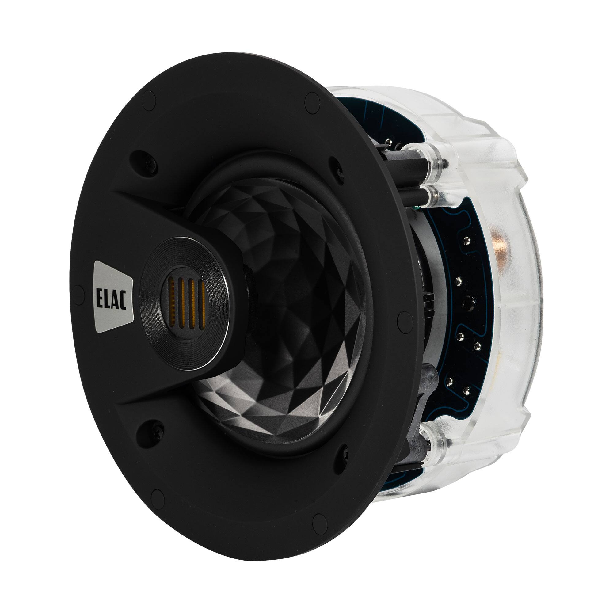 Alt View 1. ELAC - Elac IC-VJ63-W - Vertex 3 6.5" In-Ceiling Speaker with JET - White, Sold Individually - Black/Gray.