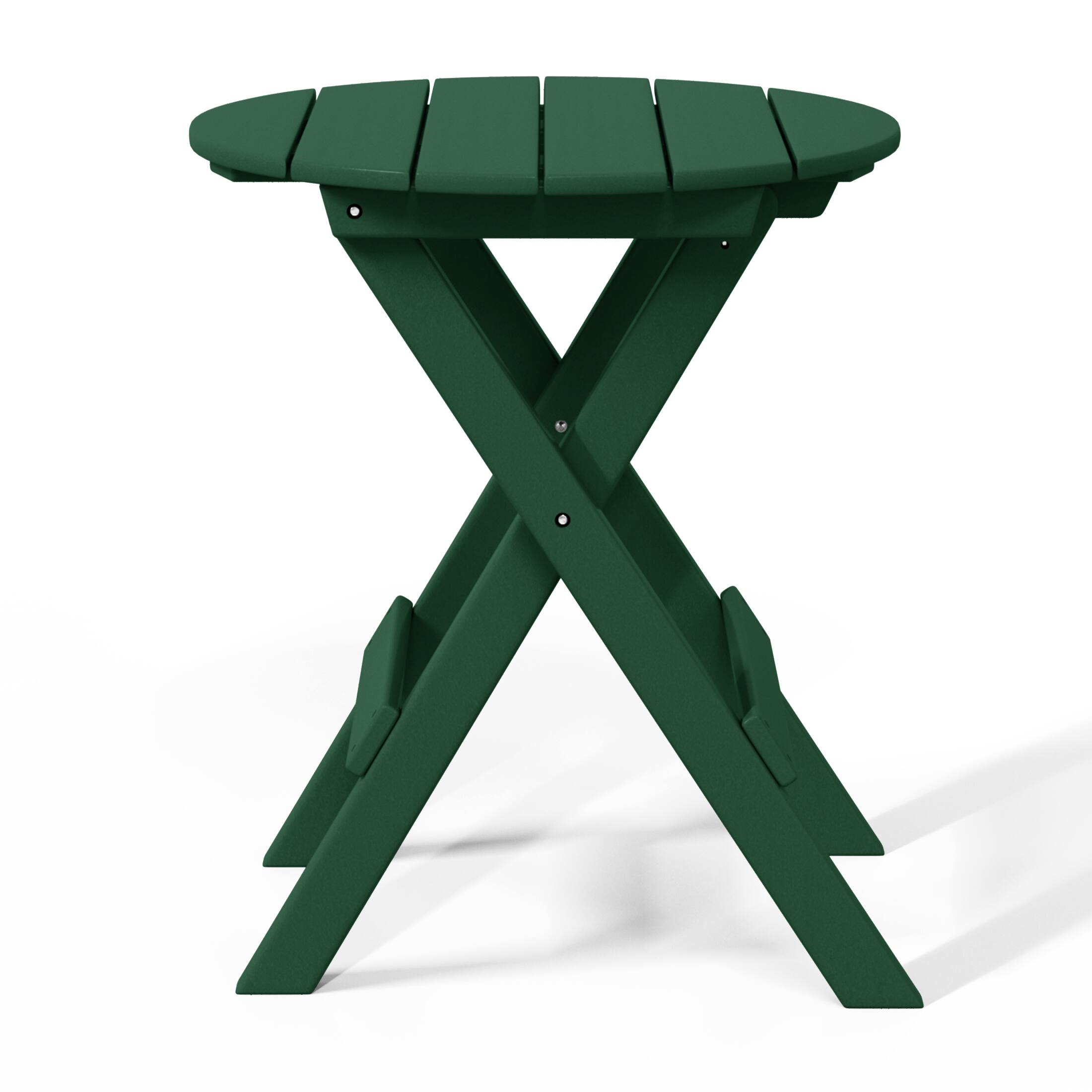 Back. WestinTrends - WestinTrends Malibu HDPE Outdoor 24.5 Inch Round Portable Folding Patio Dining Table - Dark Green.
