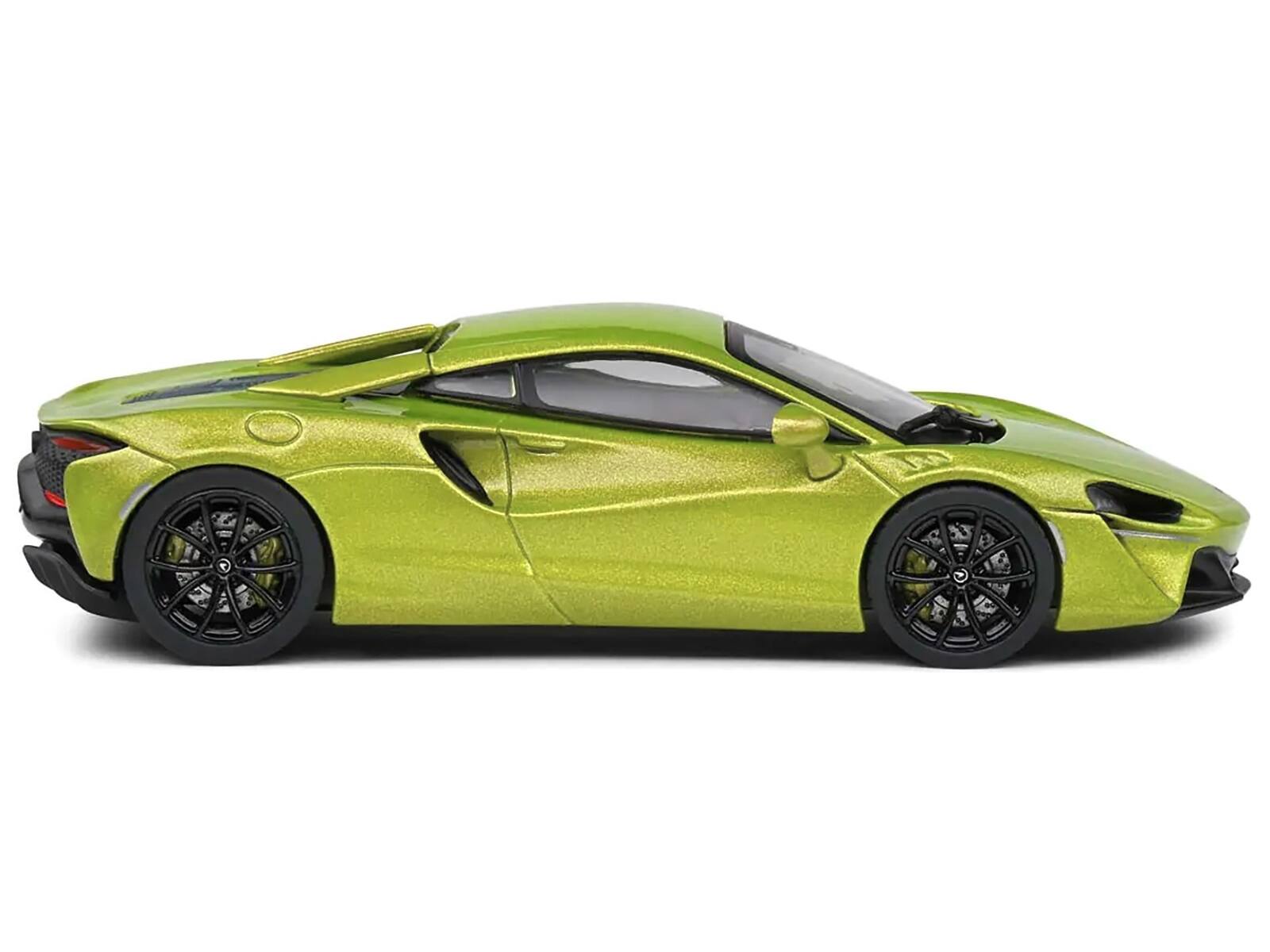 Angle. Solido - McLaren Artura Hybrid Supercar Light Green Metallic 1/43 Diecast Model Car by Solido - Light Green Metallic.
