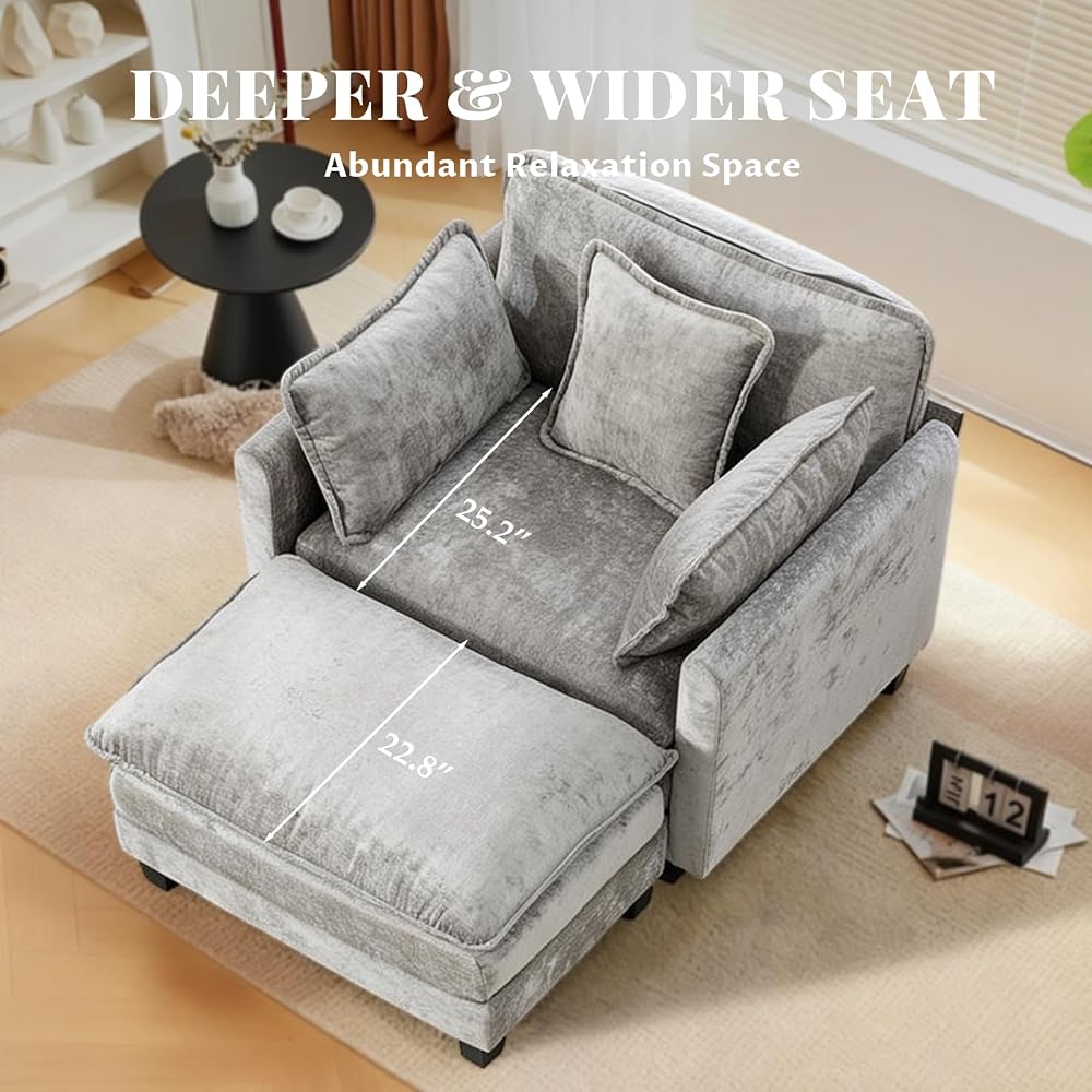 DEEPER & WIDER SEAT  
Abundant Relaxation Space  
25.2" x 22.8"
