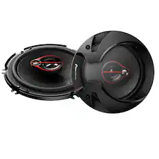 Front. Pioneer - 6-1/2" - 3-way, 300 W Max Power, Coaxial Speakers (pair) - Black.