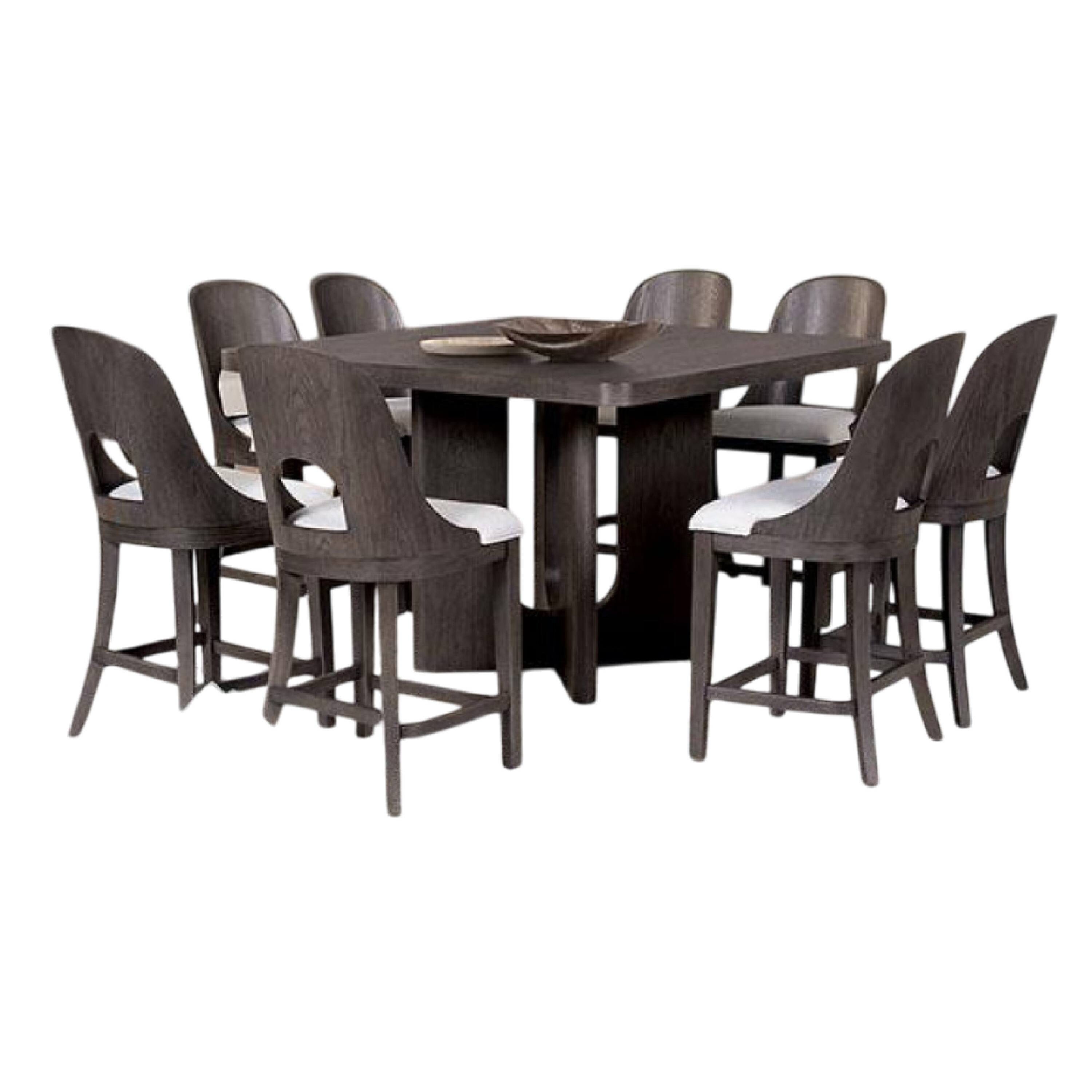 Alt View 1. Manhattan Lane - Zoko 7pc Counter Height Dining Table Set, Polyester, Ash Gray Wood - Ash Gray, White.