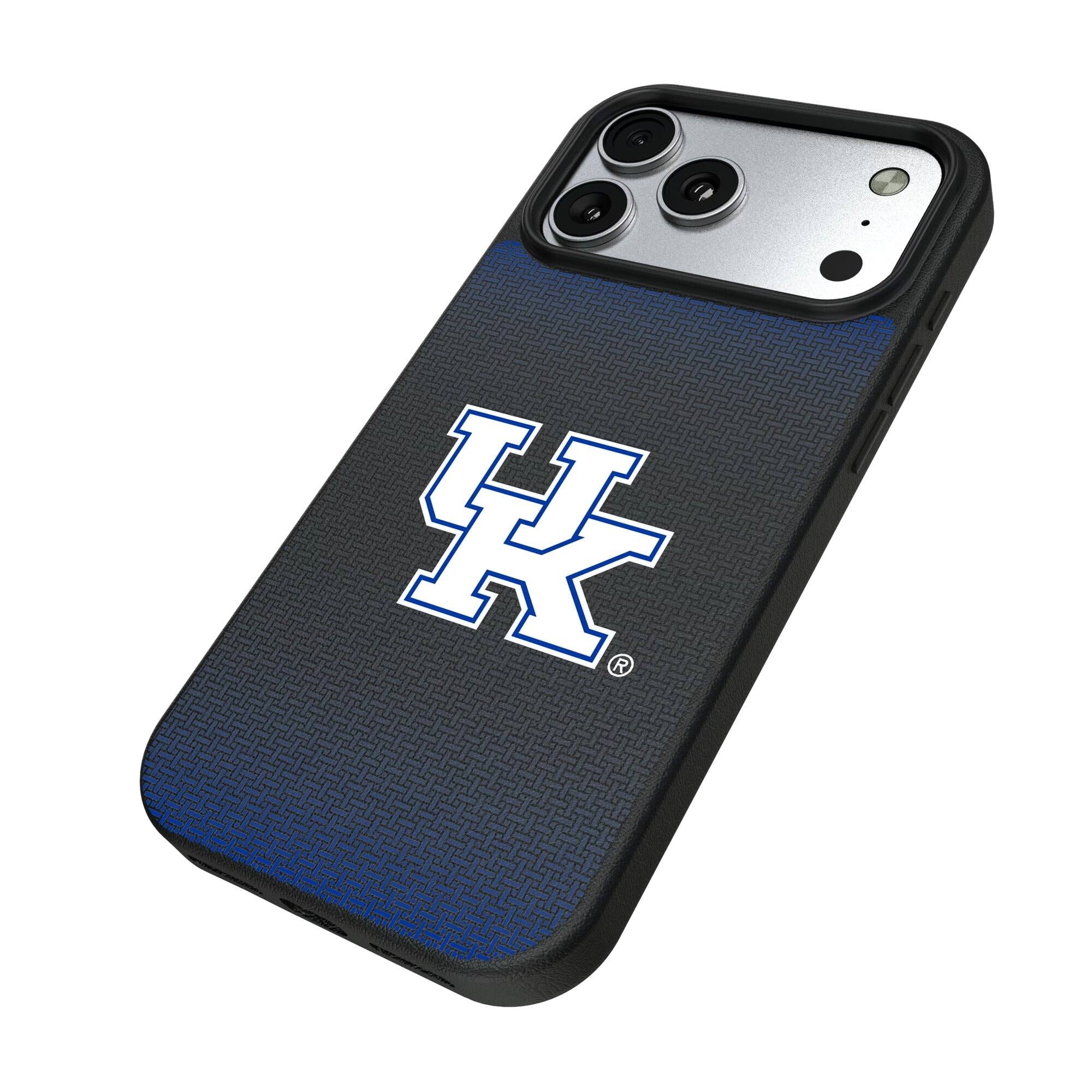 Alt View 1. Keyscaper - Kentucky Wildcats Linen Logo iPhone Magnetic Bump Case - 15 Pro Max - Black.