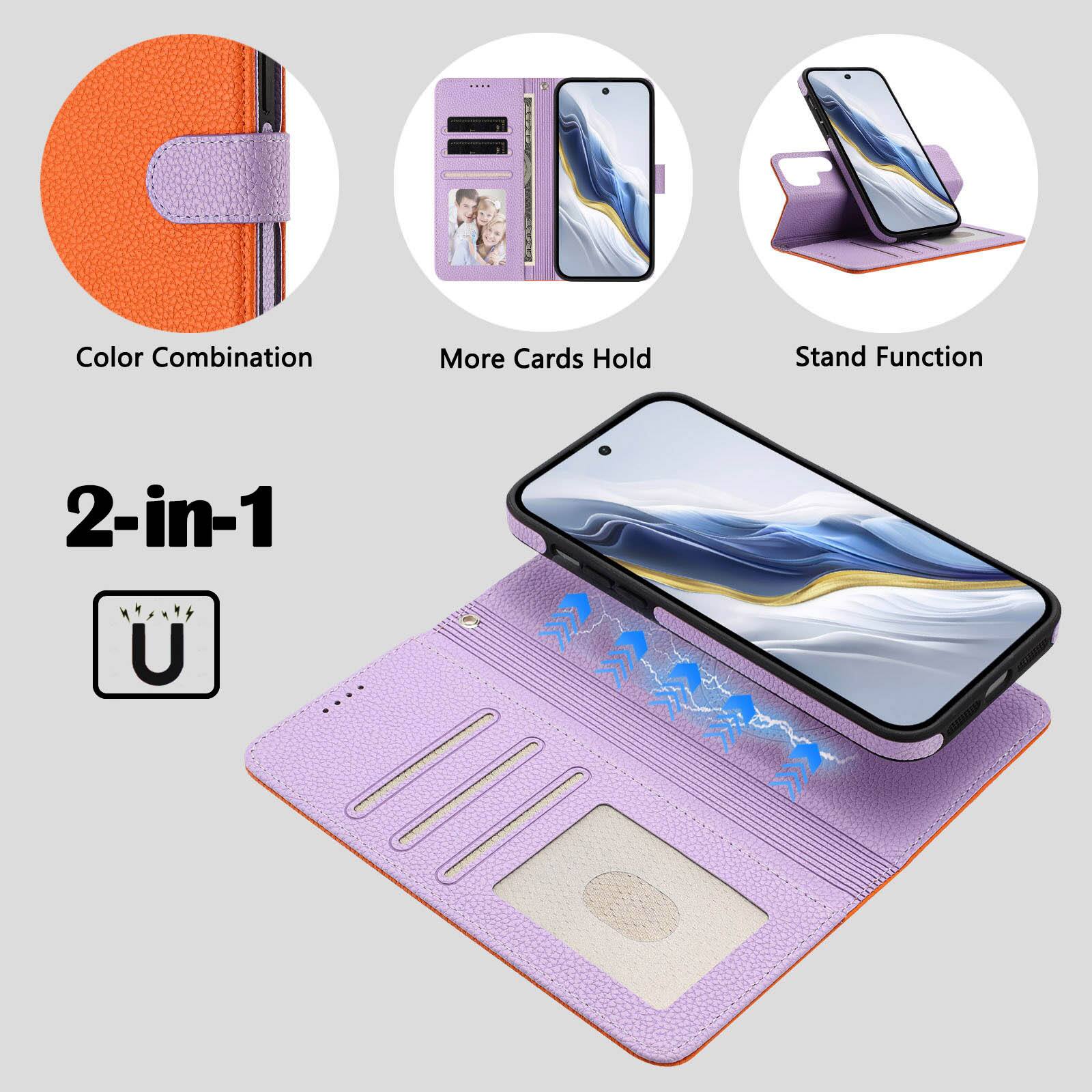 Color Combination  
More Cards Hold  
Stand Function  

2-in-1