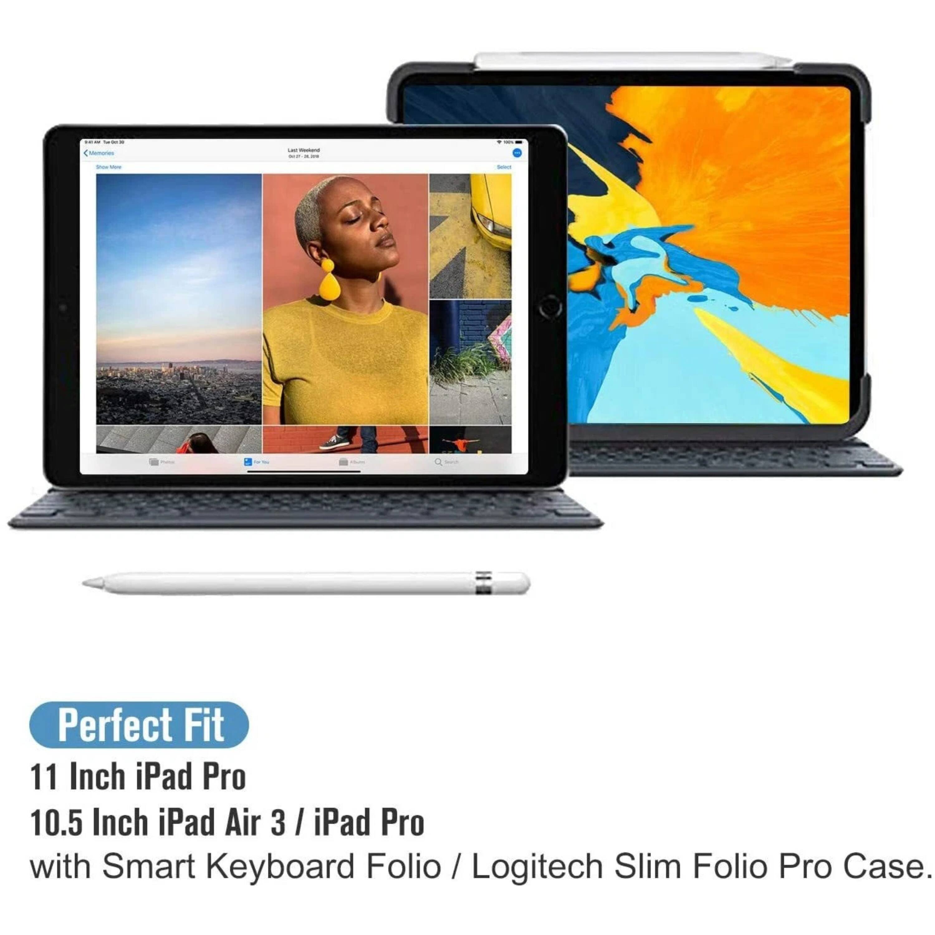 Perfect Fit  
11 Inch iPad Pro  
10.5 Inch iPad Air 3 / iPad Pro  
with Smart Keyboard Folio / Logitech Slim Folio Pro Case.