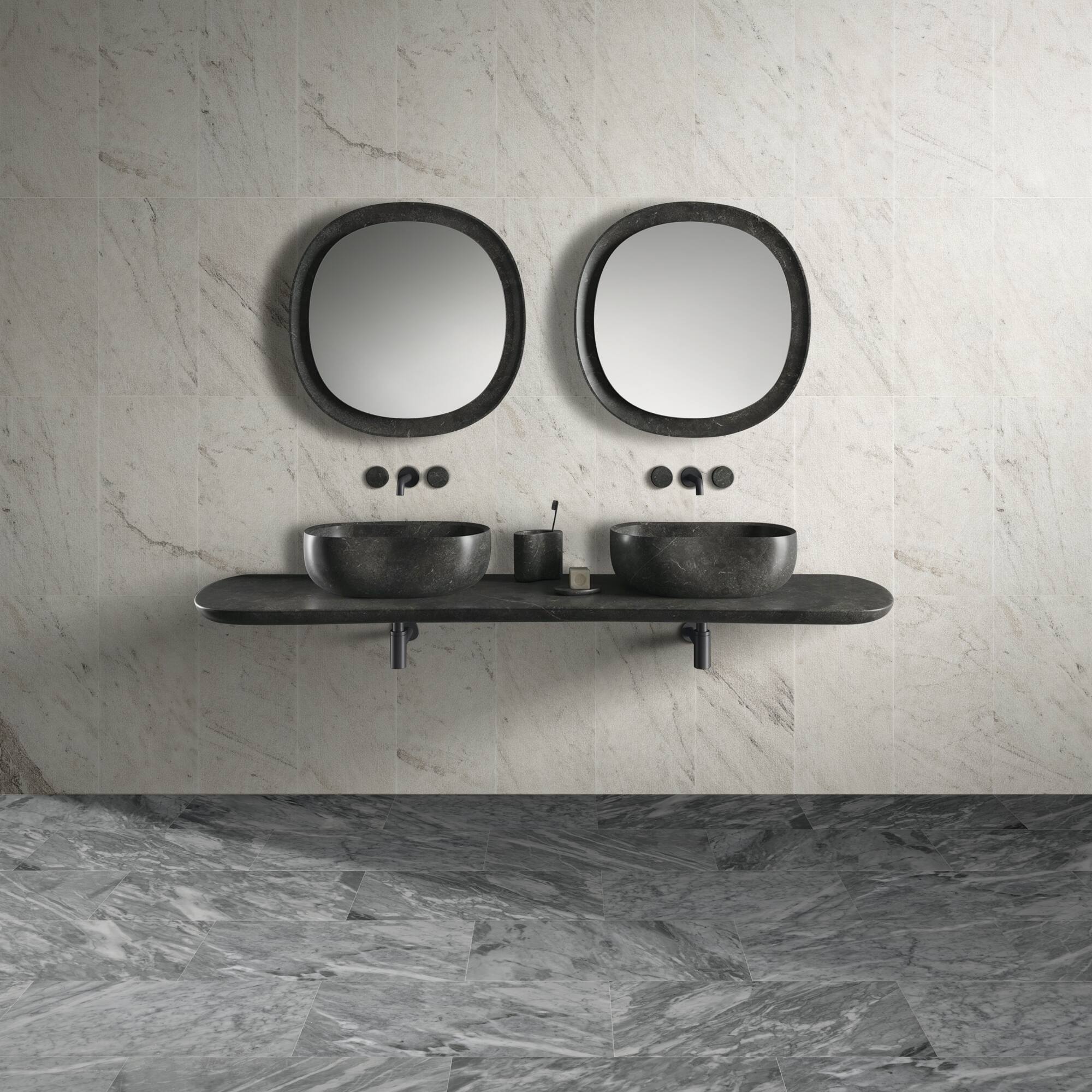 Alt View 5. GOODSILO - Premium FS Textured Finished Natural Marble Tiles for Elegant Wall Decorations - White+Natural.