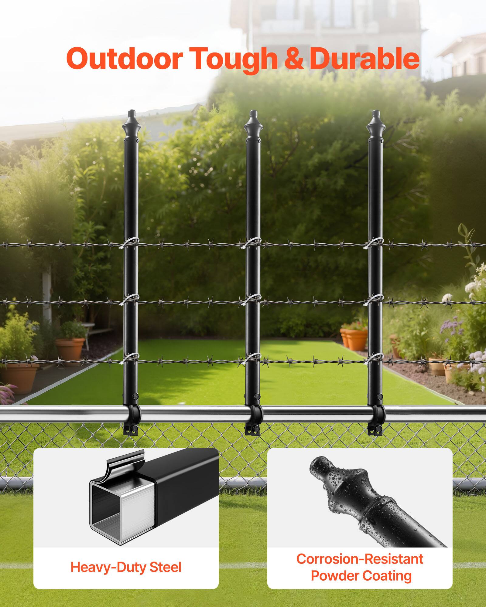Outdoor Tough & Durable  
Heavy-Duty Steel  
Corrosion-Resistant Powder Coating