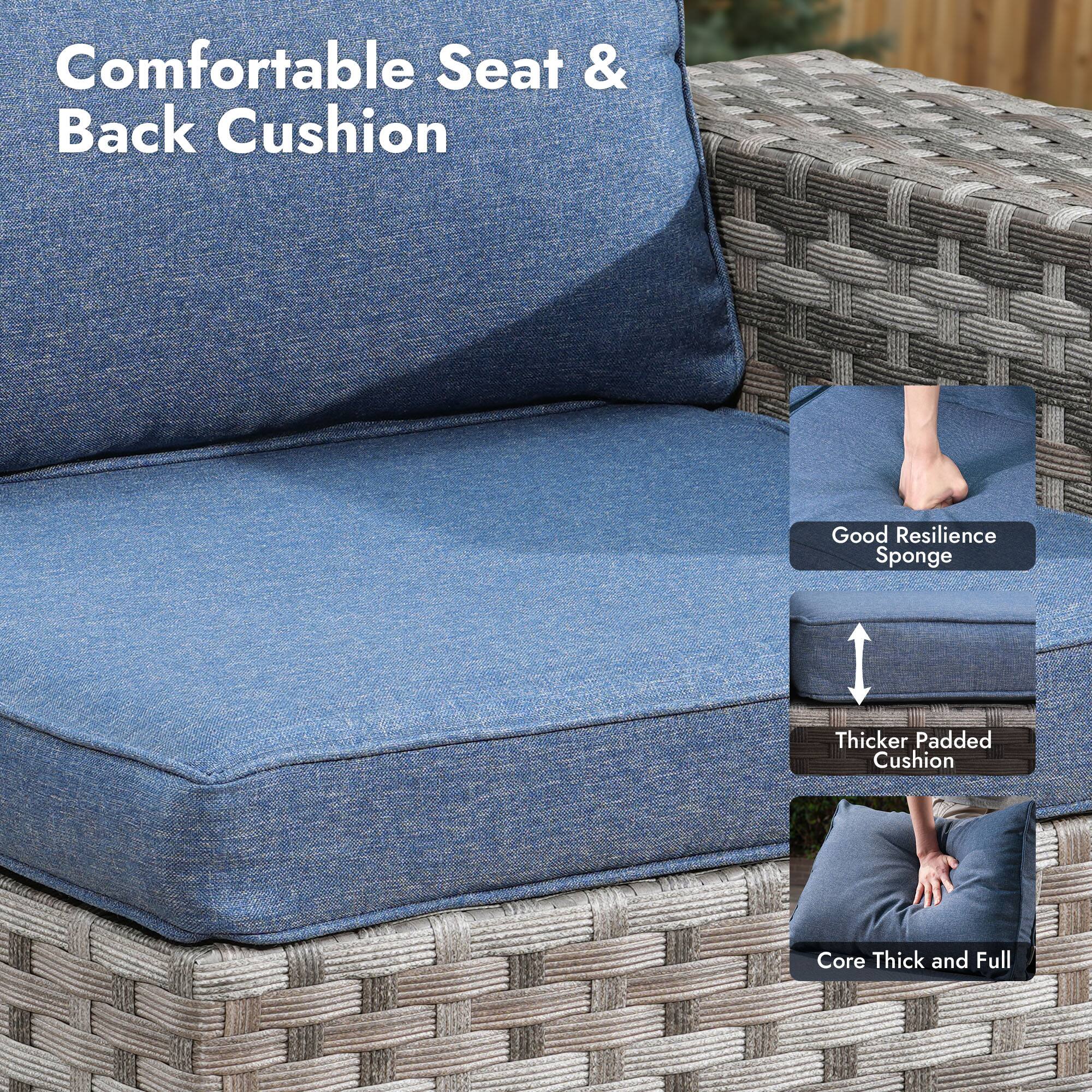 Comfortable Seat & Back Cushion

- Good Resilience Sponge
- Thicker Padded Cushion
- Core Thick and Full
