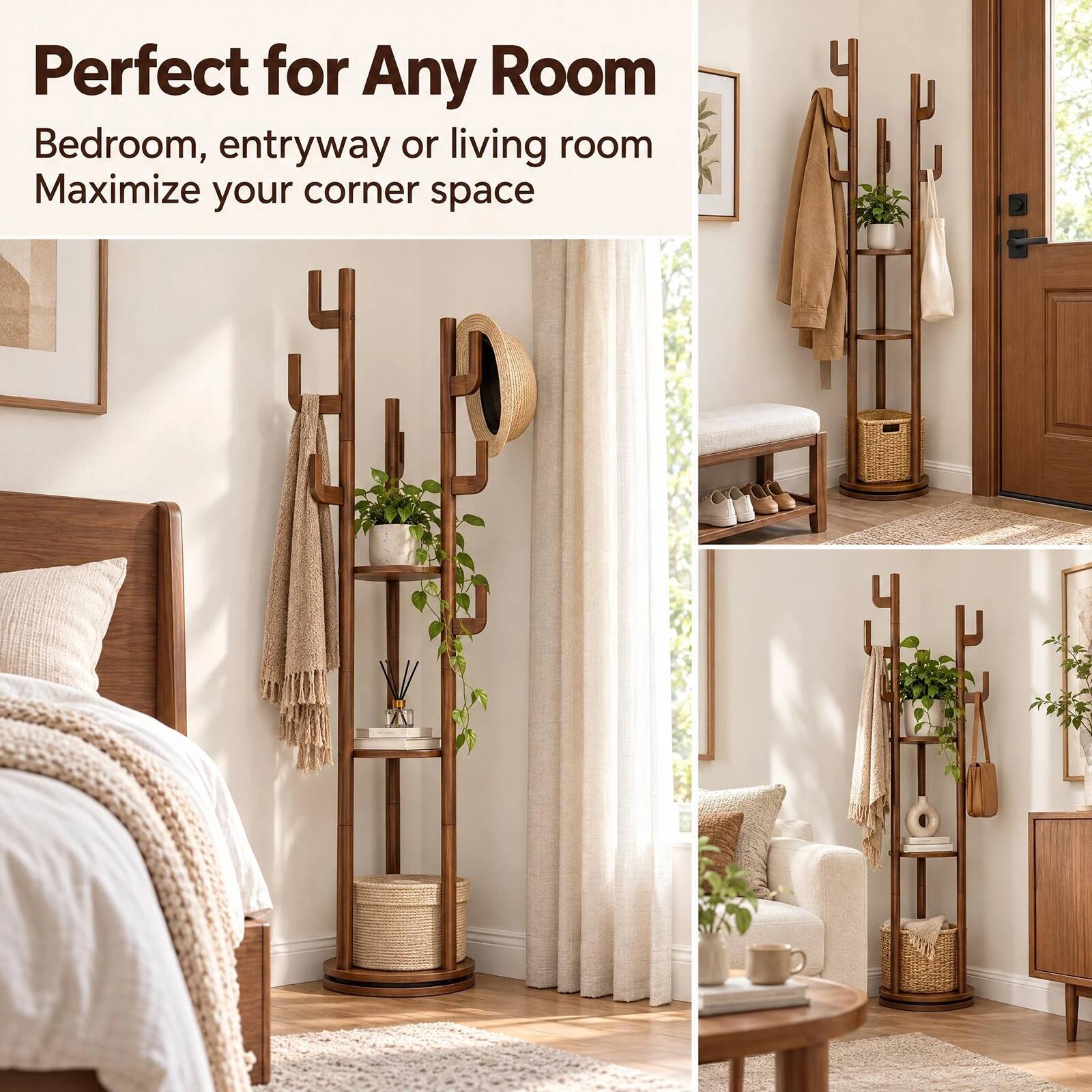 Perfect for Any Room  
Bedroom, entryway or living room  
Maximize your corner space