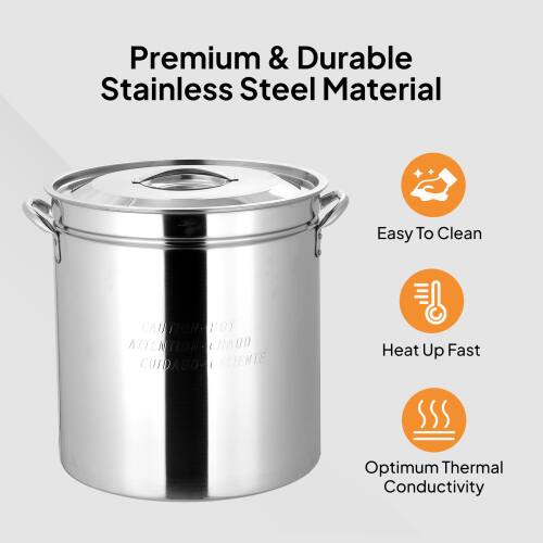 Alt View 1. Winado - 36QT Turkey Deep Fryer Pot with Lid and Basket Stainless Steel Seafood Boil Pot for Camping Picnic - Sliver.