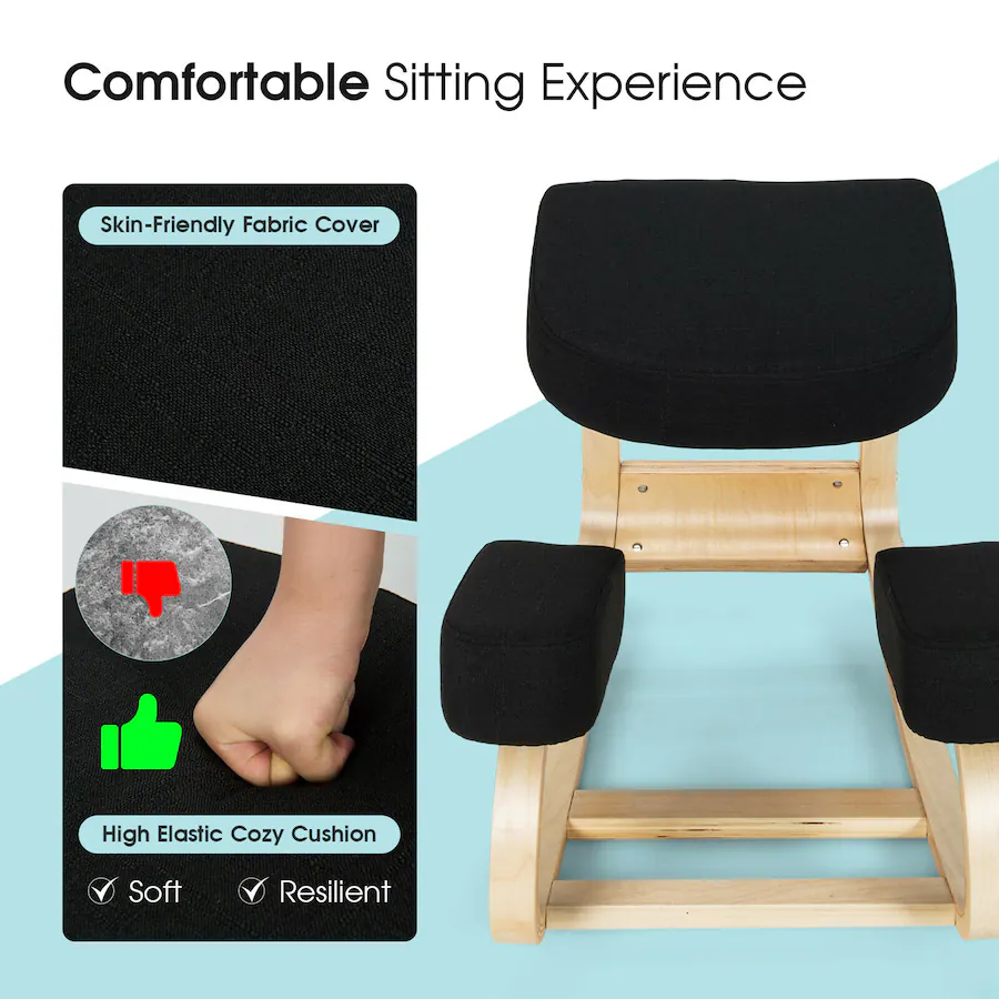 Office Rocker Stool Costway Ergonomic Upright Posture Kneeling Rocking Office Chair Stool ...