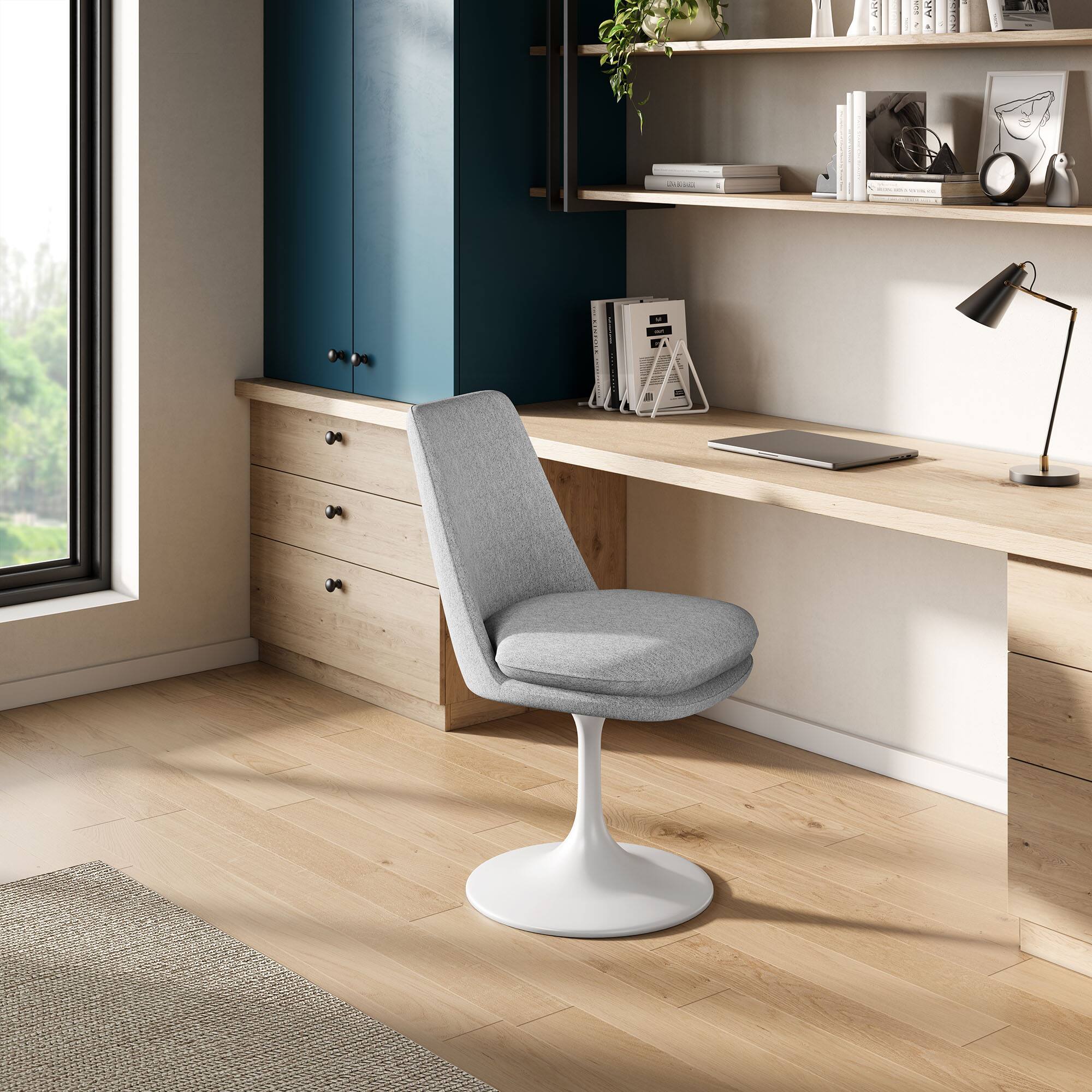 Alt View 4. Modway - Lippa Swivel Dining Upholstered Side Chair by Modway - Gray.