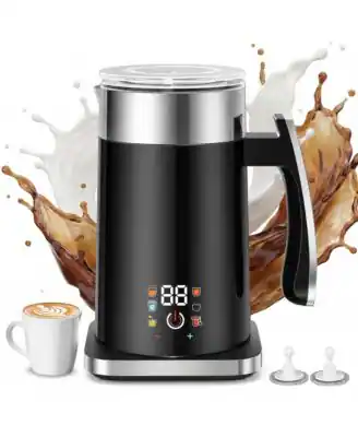 Front. Sugift - 6-in-1 Electric Milk Frother And Steamer 14.5 Oz Automatic Hot And Cold Foam Maker For Coffee And Hot Chocolate - Black.
