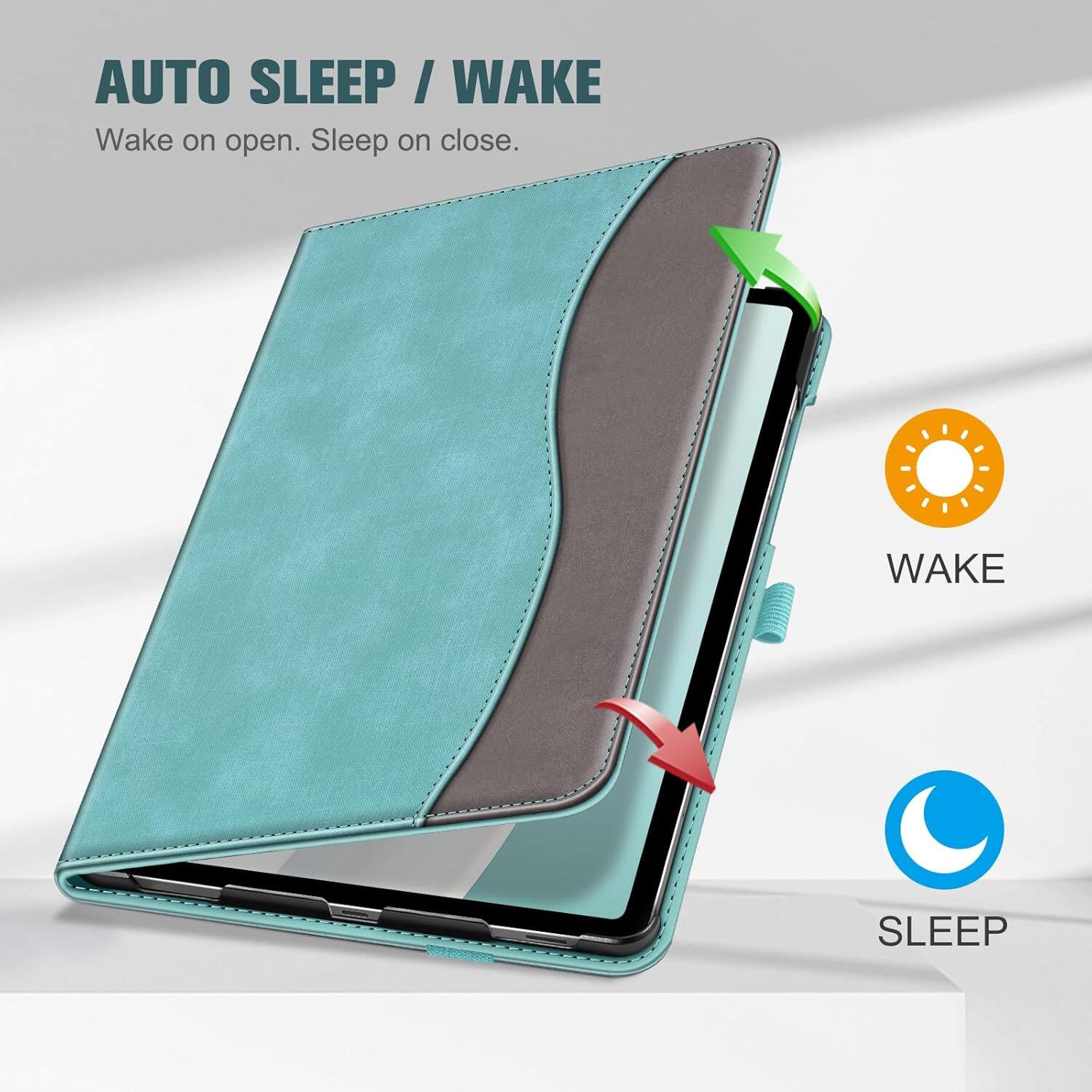 AUTO SLEEP / WAKE  
Wake on open. Sleep on close.  

WAKE  
SLEEP